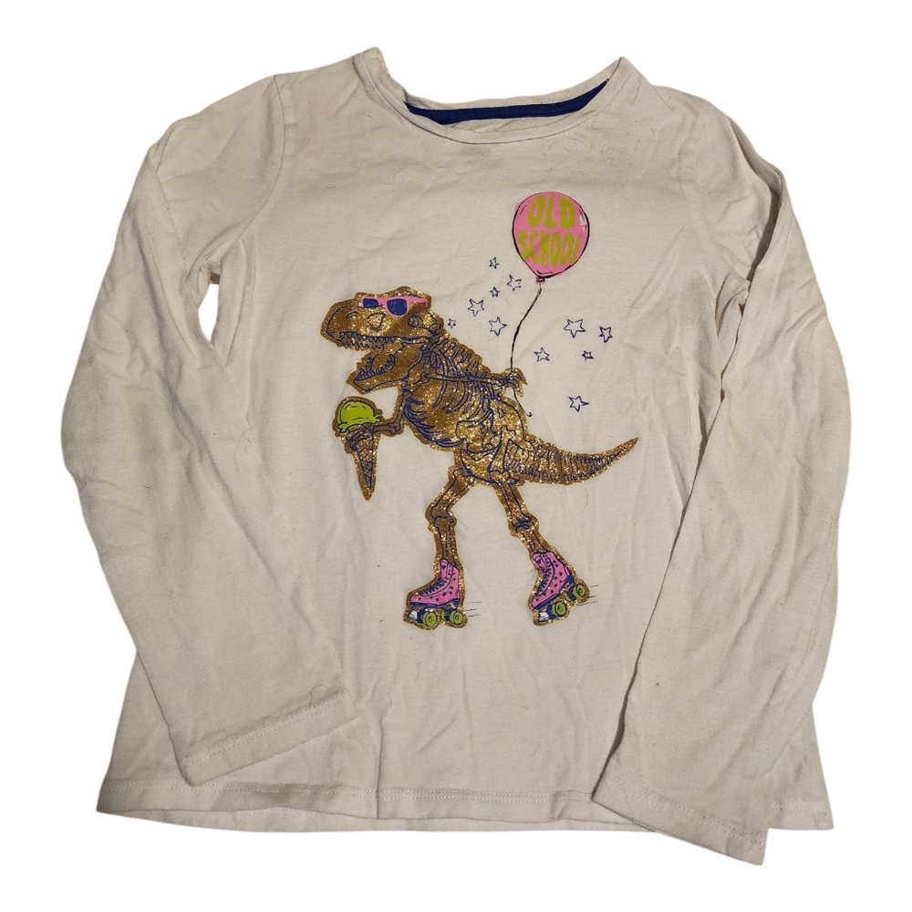 Spotted Zebra Dinosaur Top Girls Size 8